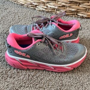 Hoka Women's Athletic Shoes in Gray and Pink